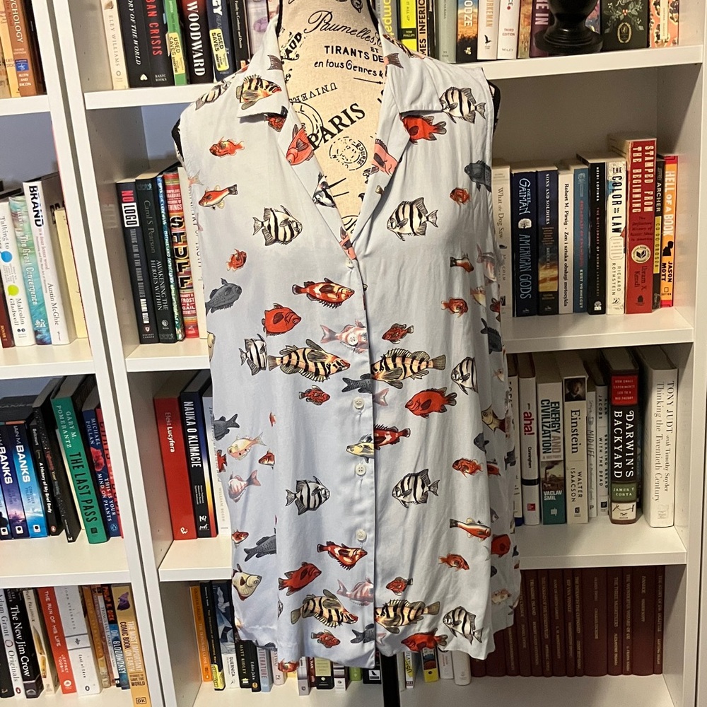 Vintage Esprit Multicolor Fish Print Tops